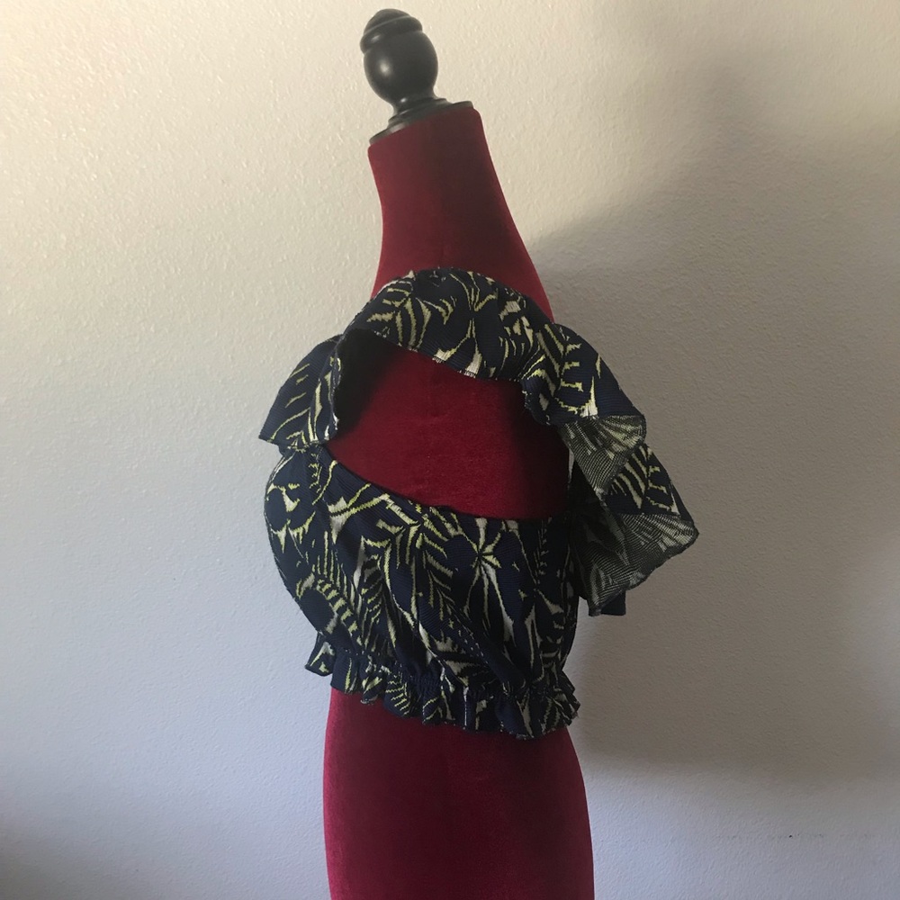 Zara L Crop Top Ruffles Off Shoulder - Picture 7 of 9